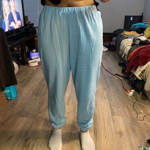 Blue track pants